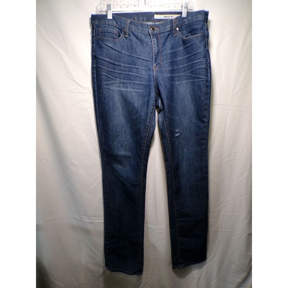 DKNY Jeans Women's Straight Leg Blue Denim Jeans Size 10 Five Pocket